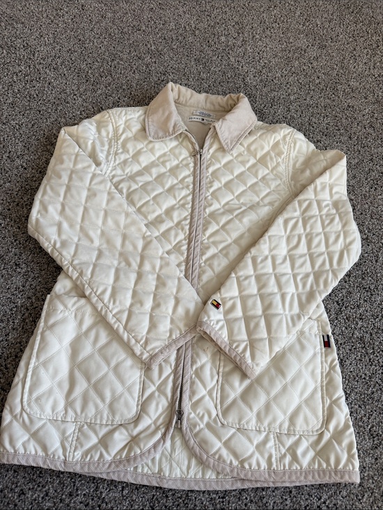 Tommy Hilfiger Jackets & Blazers - Free with any purchase!   Tommy Hilfiger Cream Quilted Women's Puffer Jacket